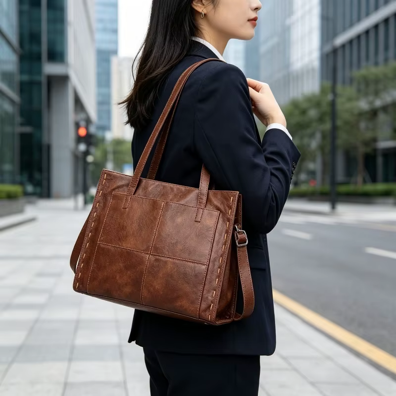 Sac fourre-tout pour ordinateur portable pour femme, grande capacité, sac à bandoulière, sac à main, pour le travail, les trajets quotidiens, les voyages, doux et durable