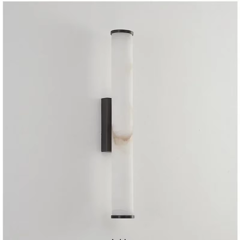 Applique murale moderne en marbre espagnol naturel, en cuivre massif, lumière LED de luxe pour salon, arrière-plan, éclairage de chevet de chambre à coucher