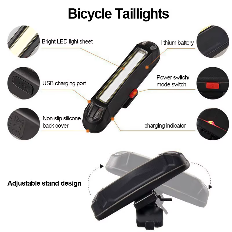 Lampe de vélo avant et arrière T6 LED