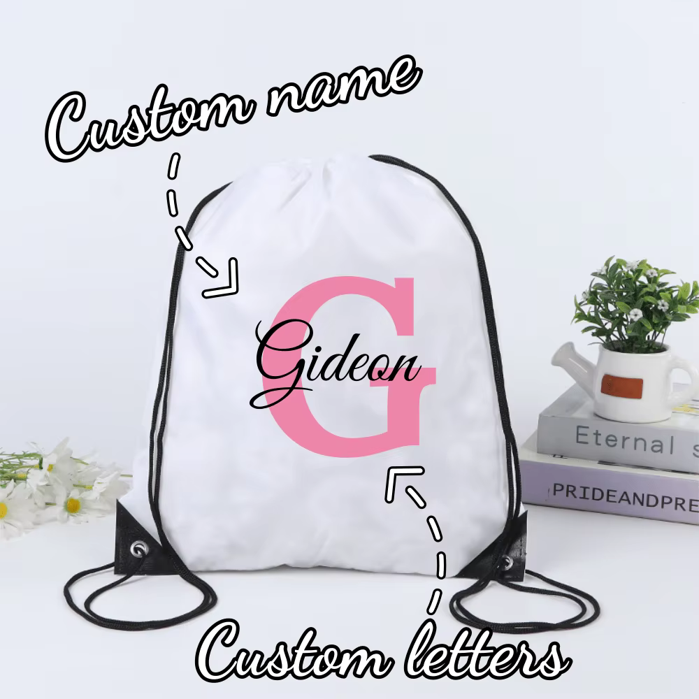 Sac à dos personnalisé avec cordon de serrage, lettres nominatives personnalisables, sac de sport/gym/natation, sac de plage, sac de voyage, décoration de fête, sac à dos personnalisé