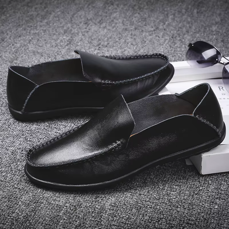 Chaussures pour hommes en cuir véritable souple de haute qualité, mocassins décontractés à enfiler, confortables et paresseux, grandes tailles 47 et plus, souples