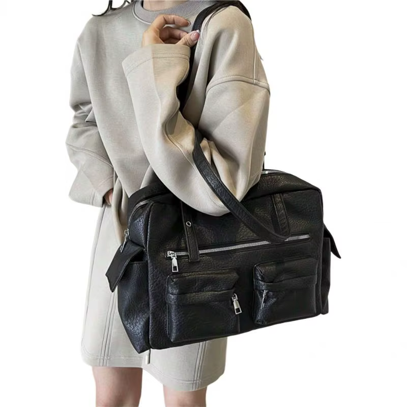 Sac à dos pour femme, sac de voyage, sac fourre-tout en PU, sac de travail pour femme, été, décontracté, grande capacité, nouveau modèle 2025, polyvalent, multi-poches, tendance