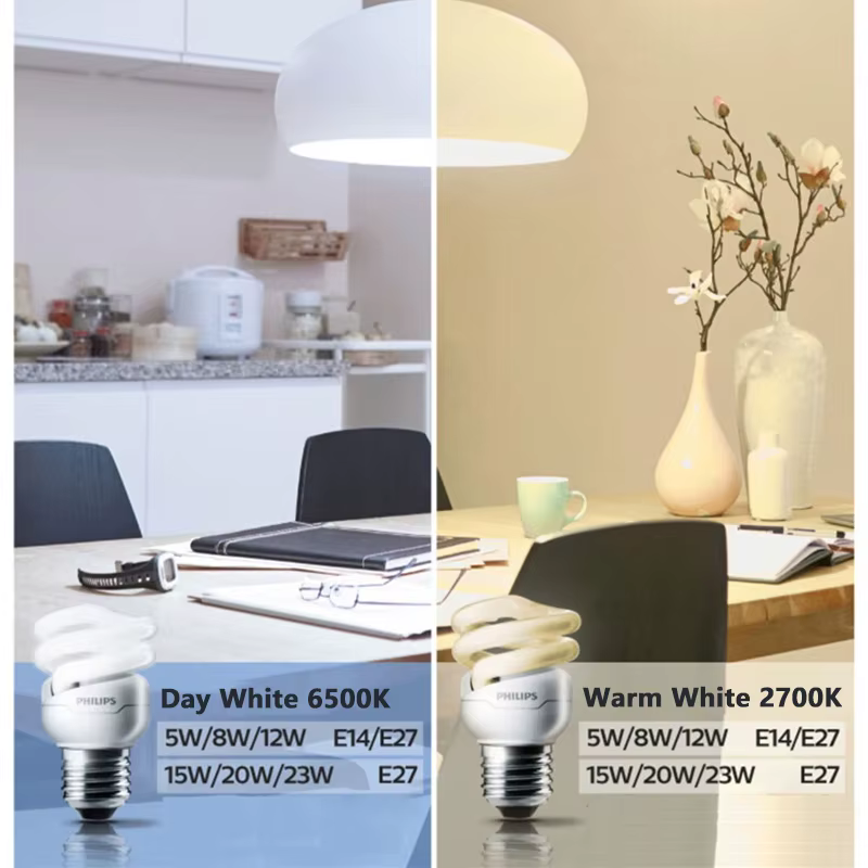 Philips Tornado – vis Edison fluorescente compacte E27, lumière spirale 8W 12W 15W, ampoule à économie d'énergie 2700K 6500K, lampe en forme de torsion