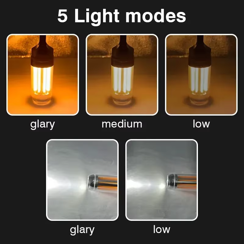 Torche portative légère de Camping Heinast 5 Modes d'éclairage lampe de tente Rechargeable pour l'escalade de Patio 8 Filaments de lumière