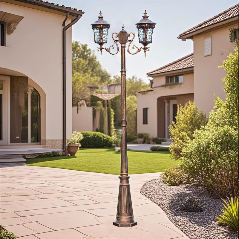 Lampe de paysage ménage rétro extérieur cour zone Led haut pôle lampe jardin Villa extérieure étanche pelouse lampe ≈290CM