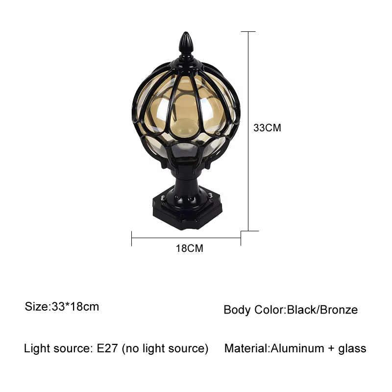 Lampe imperméable de porte de villa de parc, lumières extérieures nordiques de capitale, luminaires décoratifs, cour, clôture de jardin, couloir