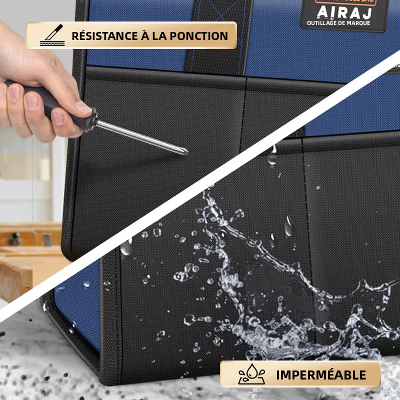 AIRAJ – sac à outils multifonctionnel, sac de rangement pour outils électriques, pour électriciens, imperméable, résistant à l'usure, sac à main de grande capacité