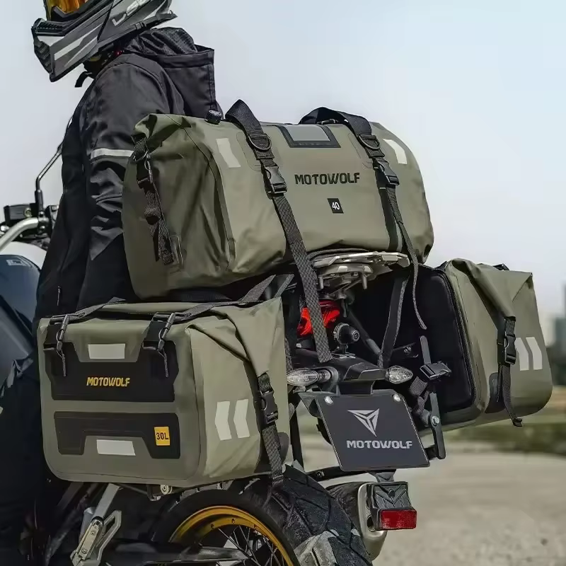 Sacoches de moto 60L 66L 40L, sacs de selle pour motos, ski, voyage, randonnée, Camping, sac à bagages, accessoire universel pour moto