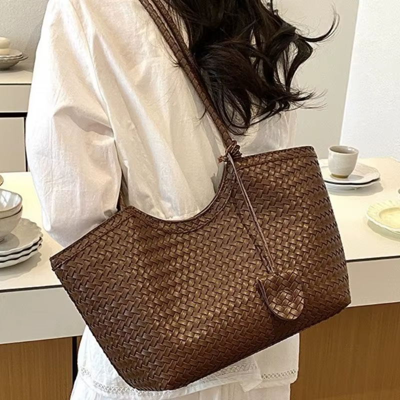 Sac fourre-tout vintage imitation tissé gaufré