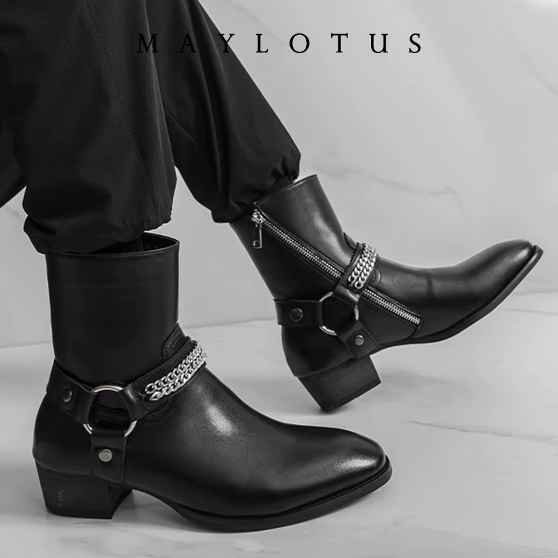 Bottes Chelsea classiques rétro pour hommes, bottes à la cheville en cuir véritable, style britannique, bottes courtes, chaussures décontractées pour affaires