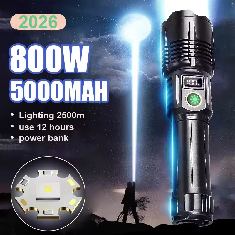 Lampe de poche LED haute puissance 800 W 300000 Lm puissante
