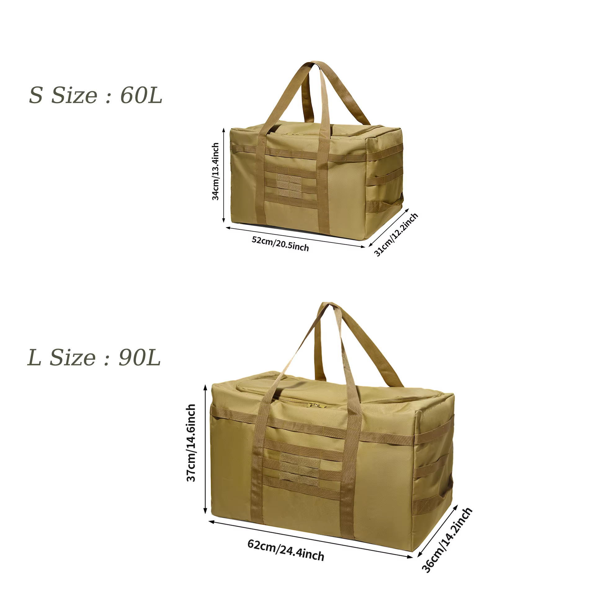 Grand sac de sport (capacité 60L/90L en option) - Pour le chargement des équipements
