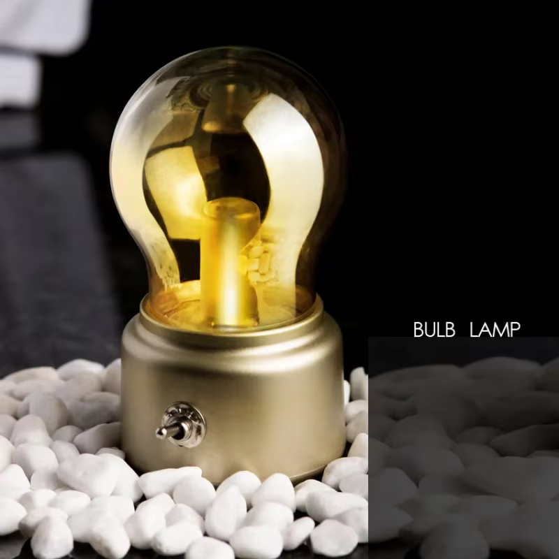 FPOO LED bougie USB ampoule LED Rechargeable soufflant classique rétro lampe de Table de bureau décoration de la maison pour chambre du nouvel an veilleuse