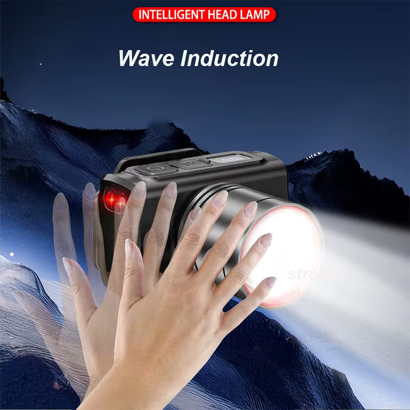 Lampe frontale Rechargeable Super lumineuse avec capteur de mouvement