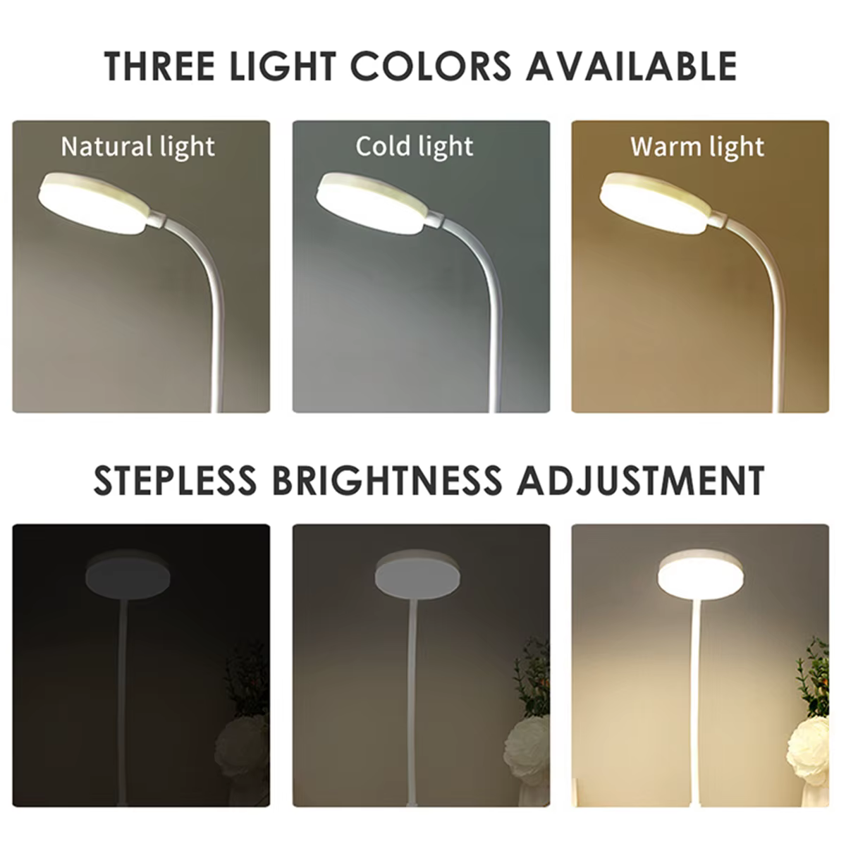 Lampe de bureau LED Portable prise USB alimentée par batterie Support