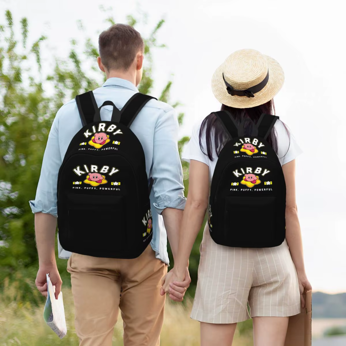Sac à dos de jeu drôle Kirbys rose pour hommes et femmes
