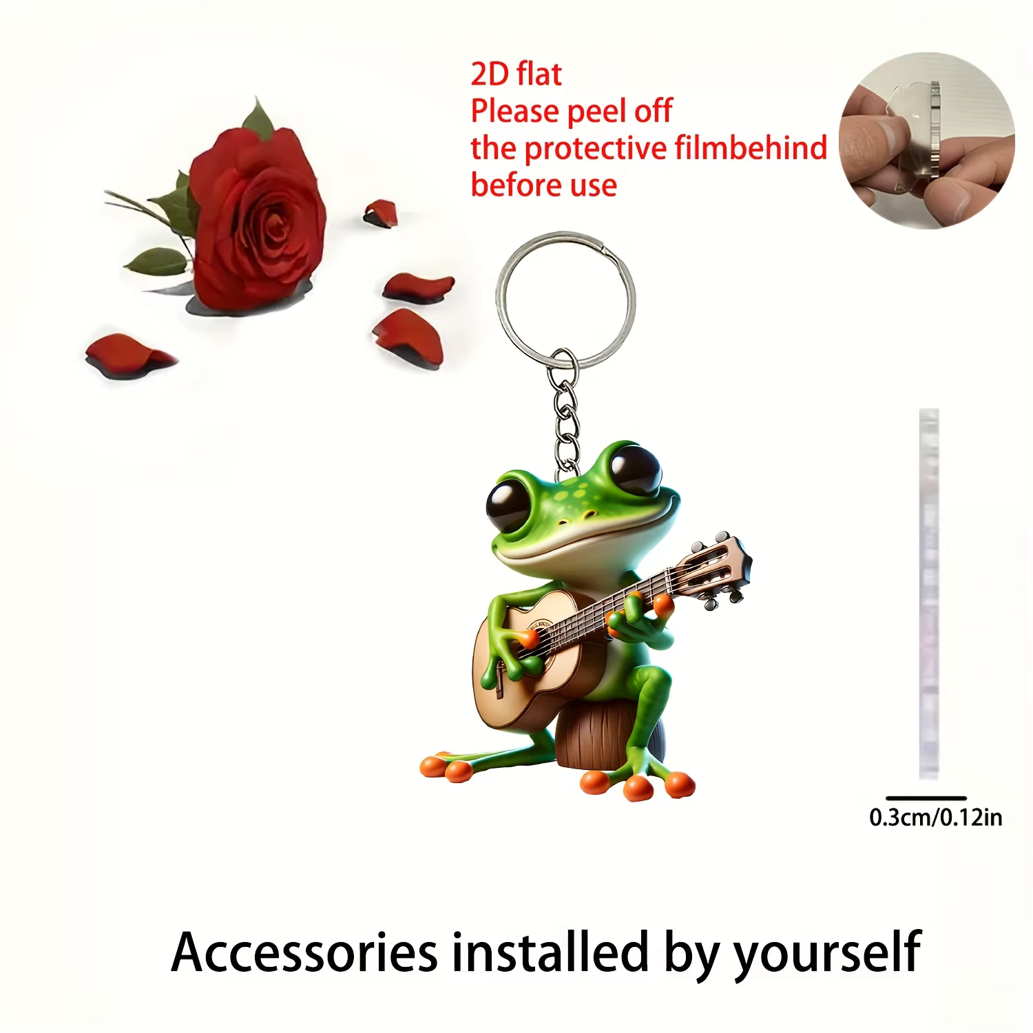 Porte-clés pendentif en forme de grenouille à la mode