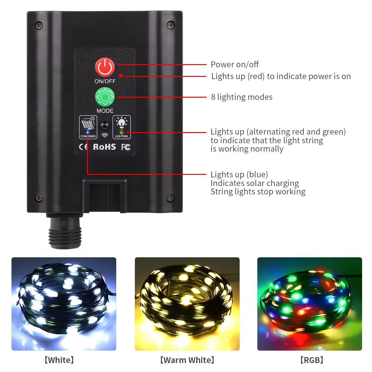 Lampe solaire d'extérieur à LED