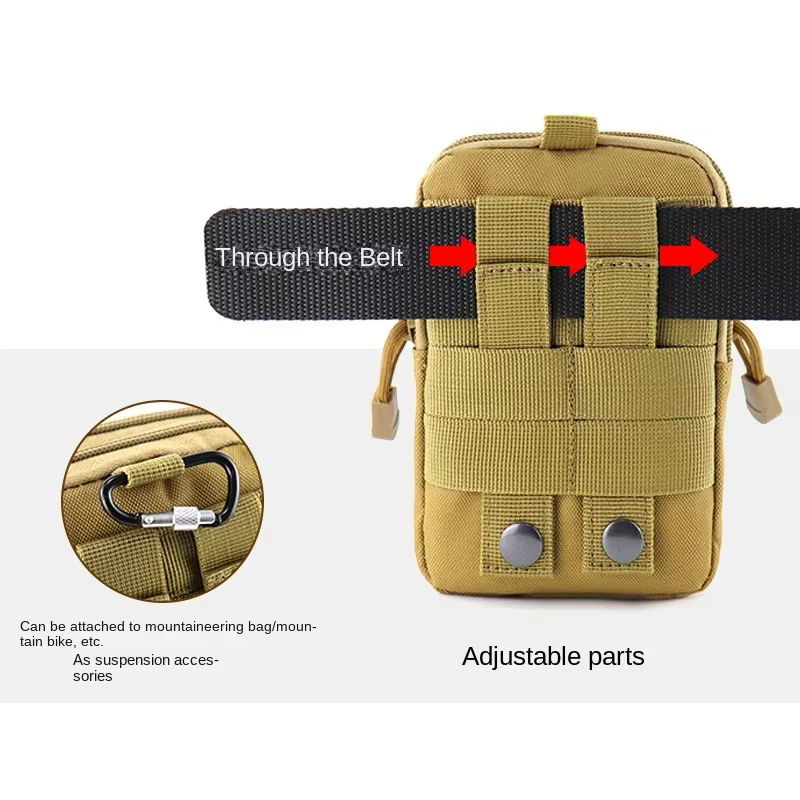 Sac de ceinture pour hommes, sac de taille d'extérieur, camouflage étanche, accessoires de sport et de chasse, sac de rangement pour téléphone portable en nylon Molle