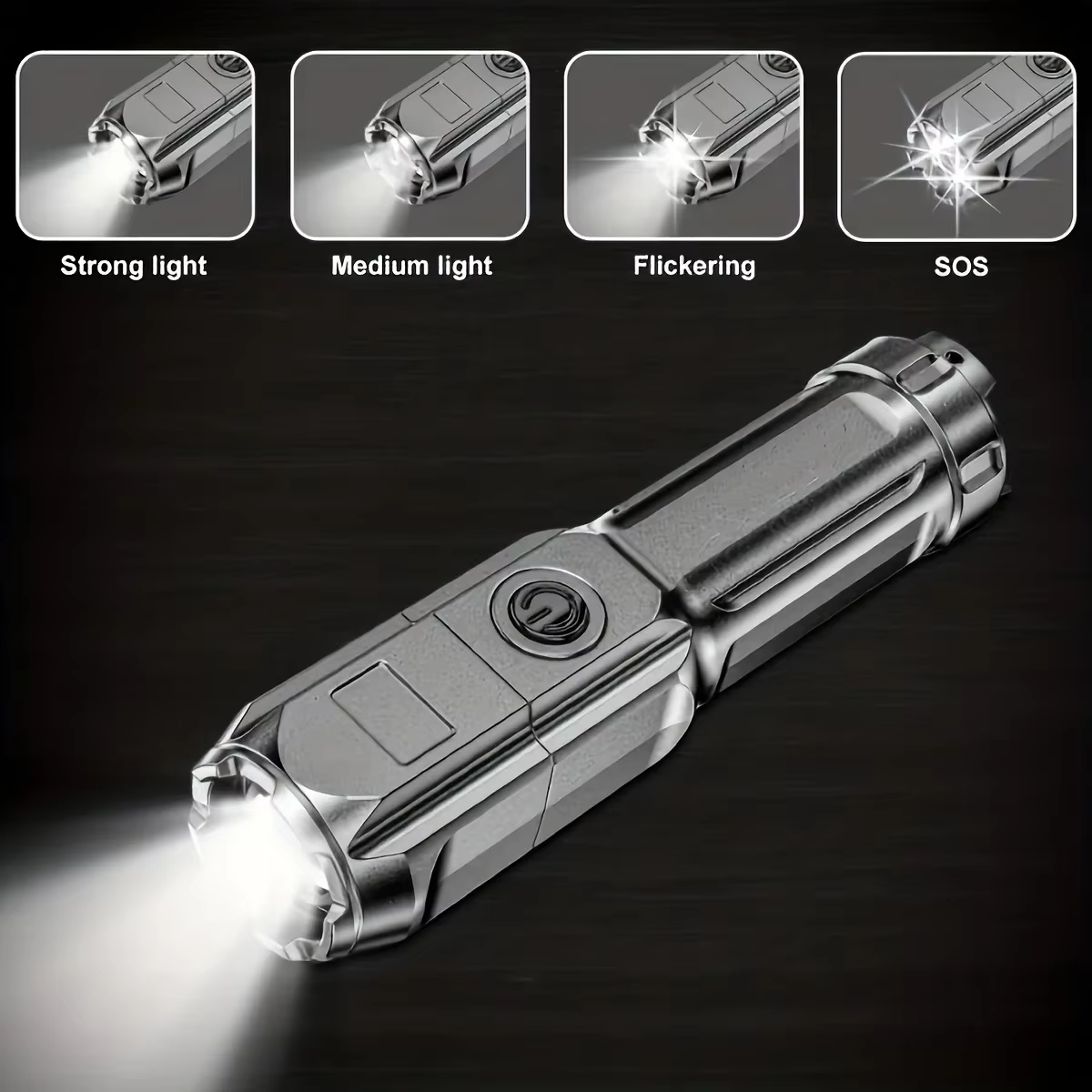 Puissante lampe de poche LED Rechargeable USB étanche Zoom pêche chasse Camping 100.00 Lumen