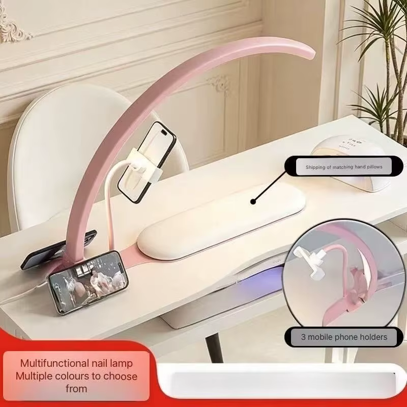 Lampe demi-lune 36W pour table de manucure, lampe à ongles avec interrupteur à bouton, salon de beauté, cils, manucure, lumière LED demi-lune à intensité réglable