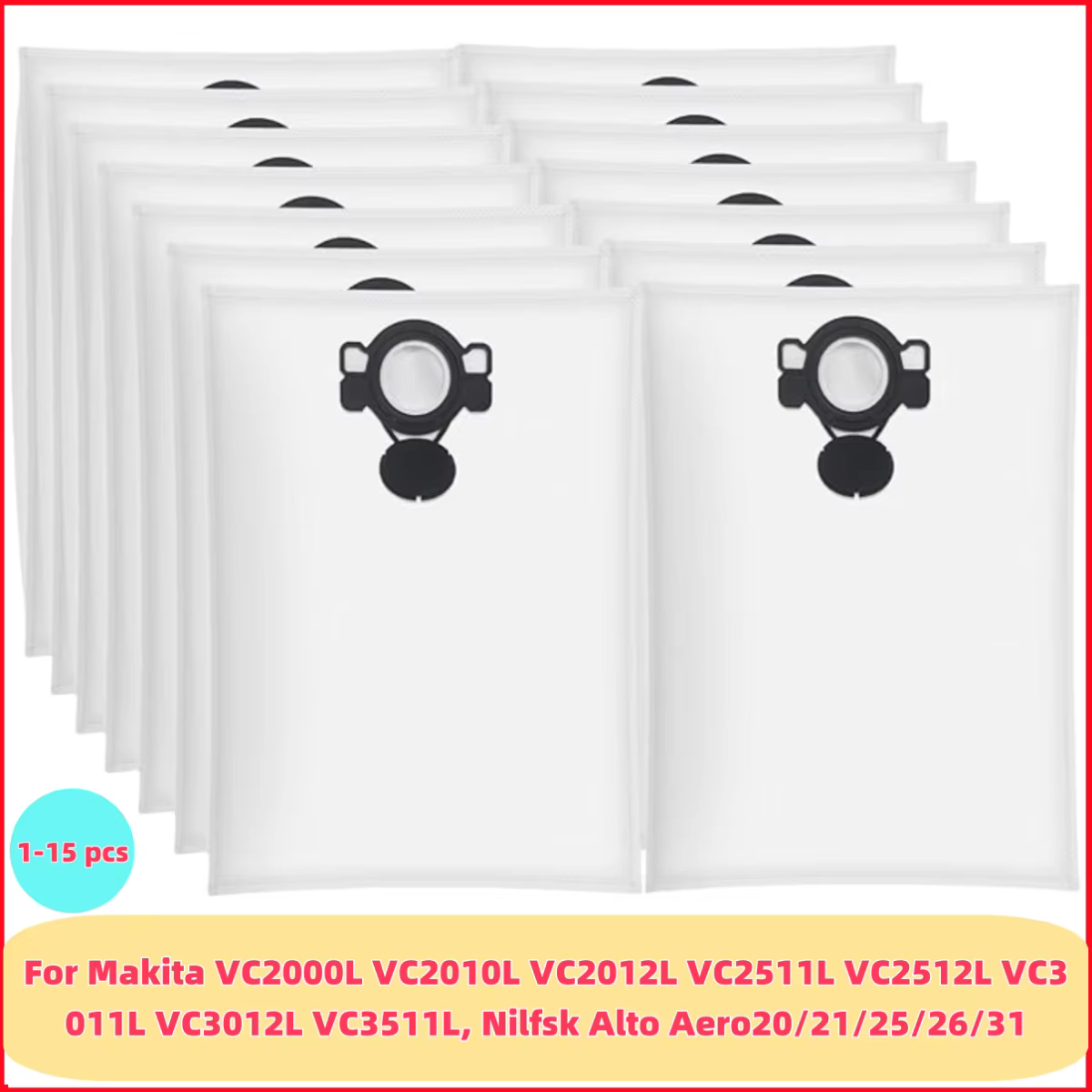 Sacs d'aspirateur pour Makita VC2000L VC2010L VC2012L VC2511L VC2512L VC3011L, sacs à poussière pour Nilfsk Alto Aero20/21/25/26/31