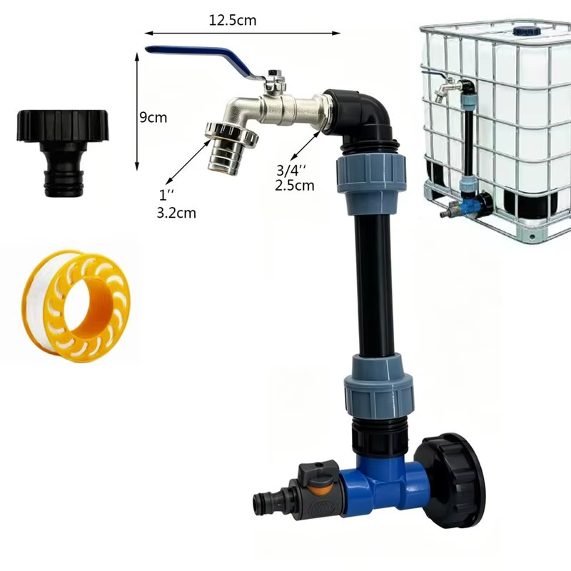 [NEWA64Z!】 Réservoir IBC pour réservoirs d'eau extérieurs de 1000 litres - Robinet col de cygne