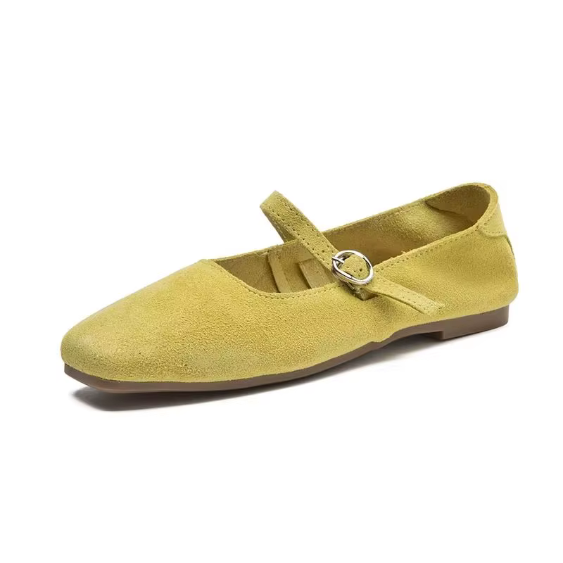AIYUQI – chaussures Mary Jane pour femmes, chaussures plates antidérapantes en cuir suédé, à bout carré, confortables, nouvelle collection 2026