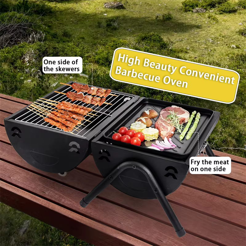 Barbecue au charbon de bois portable, barbecue pour cuisine en plein air, camping, pique-nique, arrière-cour, balcon, brittop