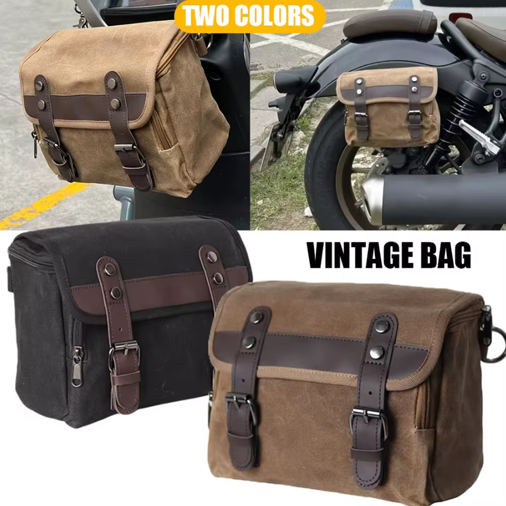 Sac de moto universel rétro, sac latéral avec sac étanche amovible, sac de voyage pour moto, sac à outils, sac de randonnée