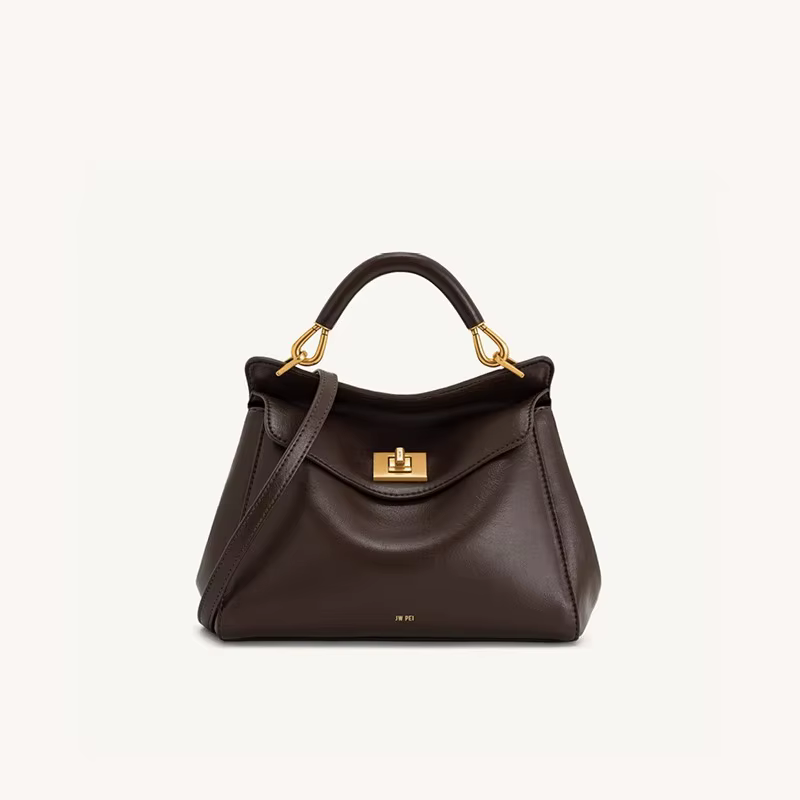 Sac à main Lucia Lock de JW PEI, unique et élégant, sac bandoulière en cuir véritable, haut de gamme et polyvalent