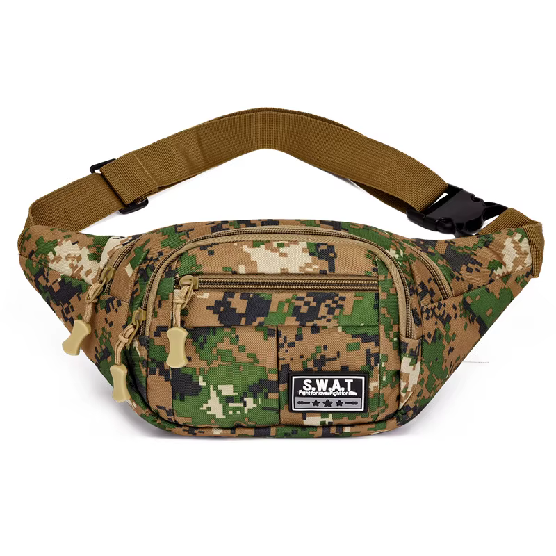 Nouveau Sac de taille multicouche à quatre fermetures éclair pour hommes, sac de poitrine pour loisirs en plein air, sport, voyage, portefeuille Mobile