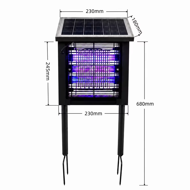 Lampe Solaire Anti-Moustiques Haute Puissance Professionnelle Extérieure Étanche Piège à Mouches pour Ferme Jardin Verger Patio