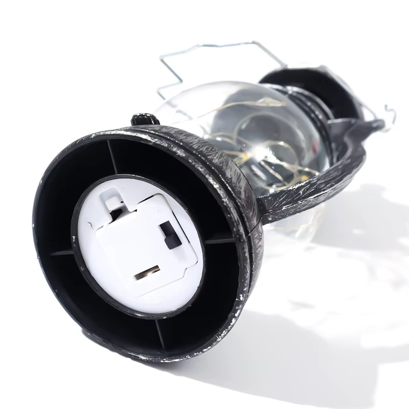 LED rétro lampe Portable Camping en plein air lanterne dynamique flamme lumière alimenté par batterie tente