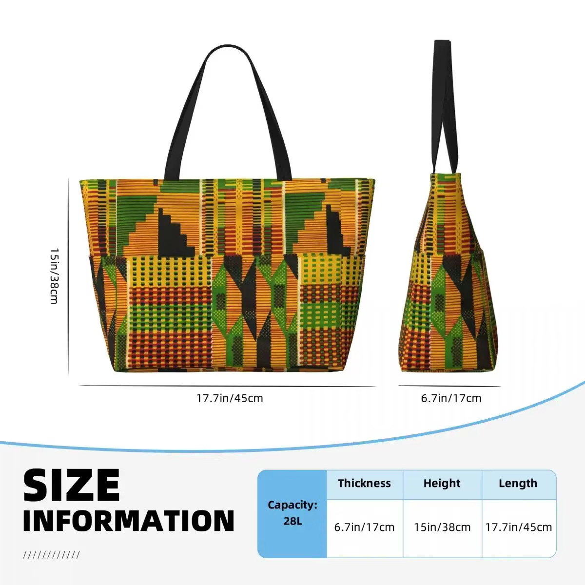 Sac fourre-tout personnalisé en tissu Kente africain pour femmes, grande capacité, sacs de voyage traditionnels ethniques africains Ankara plage salle de sport
