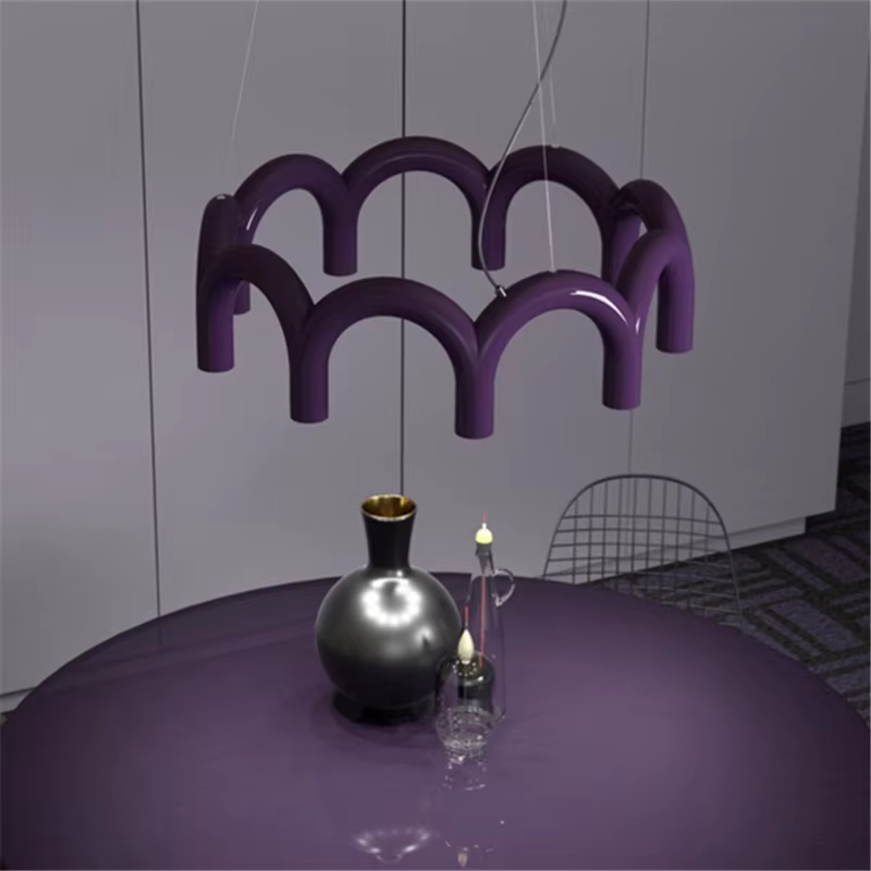 Lampe à suspension en forme de U oblure suédoise, tube en métal long, lampe de salle à manger, salon, chambre à coucher, étude, designer, art déco
