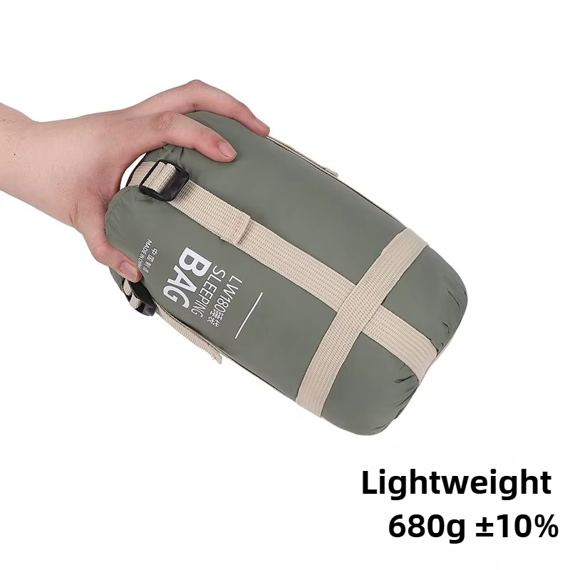 Mini sac de couchage adulte voyage alpinisme Camping en plein air vers le bas coton sac