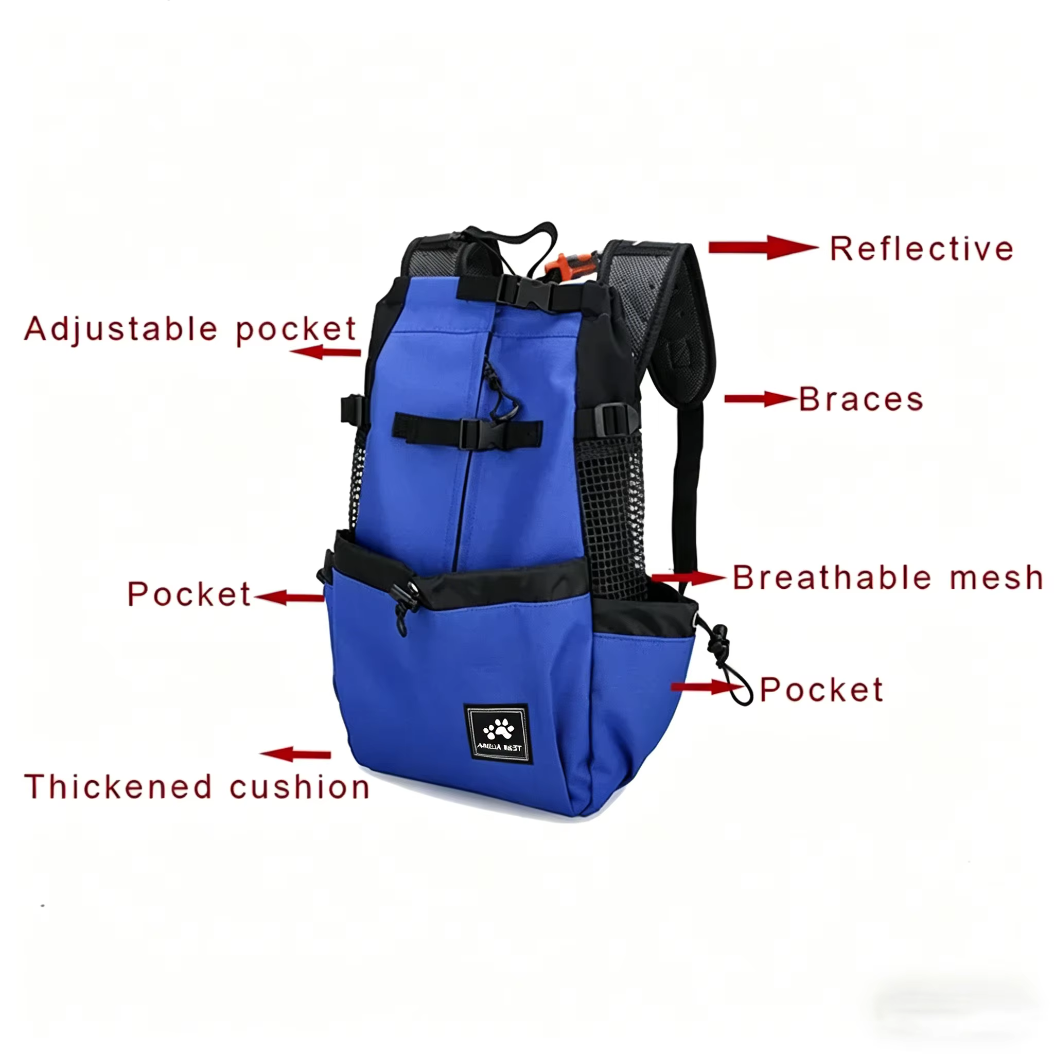 Sac à dos de transport pour chien en nylon robuste pour chiens de petite et moyenne taille