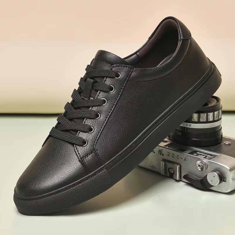 Chaussures de luxe pour hommes marque baskets en cuir véritable