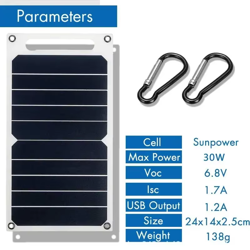 Panneau solaire portable étanche 35W 5V avec USB pour la randonnée en plein air