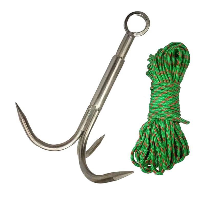 Griffe d'escalade en acier inoxydable, survie en plein air, glace, crochet, outil de randonnée, grand canadisme, grappin volant, accessoires