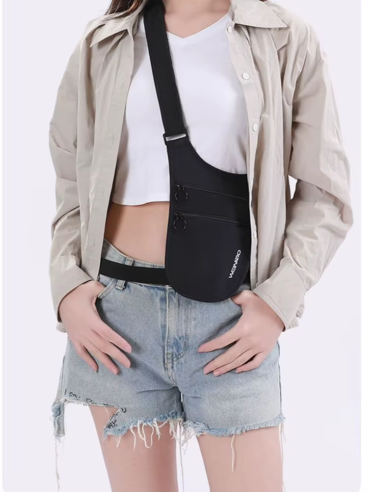 Sac bandoulière unisexe antivol avec ceinture porte-argent pour voyage