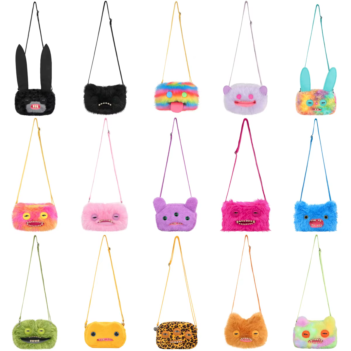 Sac bandoulière en peluche Fugglers Ugly Teeth Monster, petit sac mignon Fuggs, sac de rangement à bandoulière, pochette pour téléphone, appareil photo
