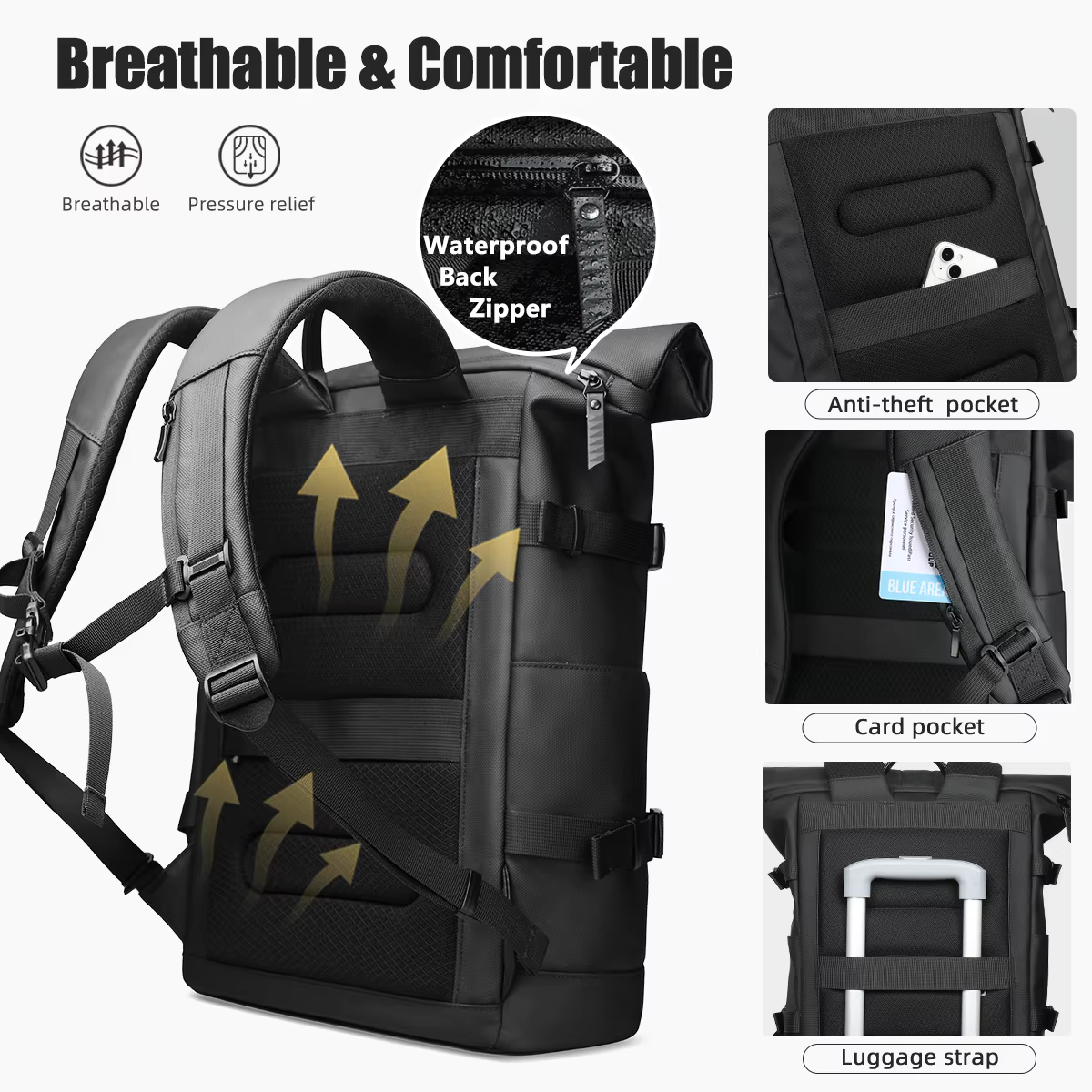 HcanKcan-Sac à Dos à Roulettes Extensible