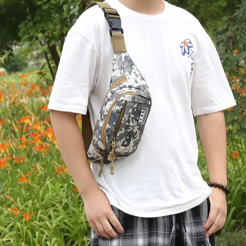 Nouveau Sac de taille multicouche à quatre fermetures éclair pour hommes, sac de poitrine pour loisirs en plein air, sport, voyage, portefeuille Mobile