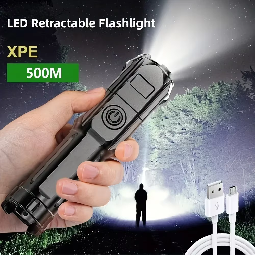 Puissante lampe de poche LED Rechargeable USB 18650 étanche Zoom pêche chasse Camping 100
