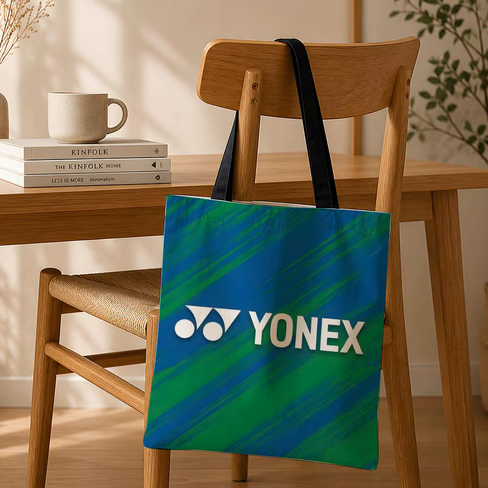 Sacs de rangement de la marque Yonex, sac de courses pliable en toile, sac de courses réutilisable en toile esthétique et tendance
