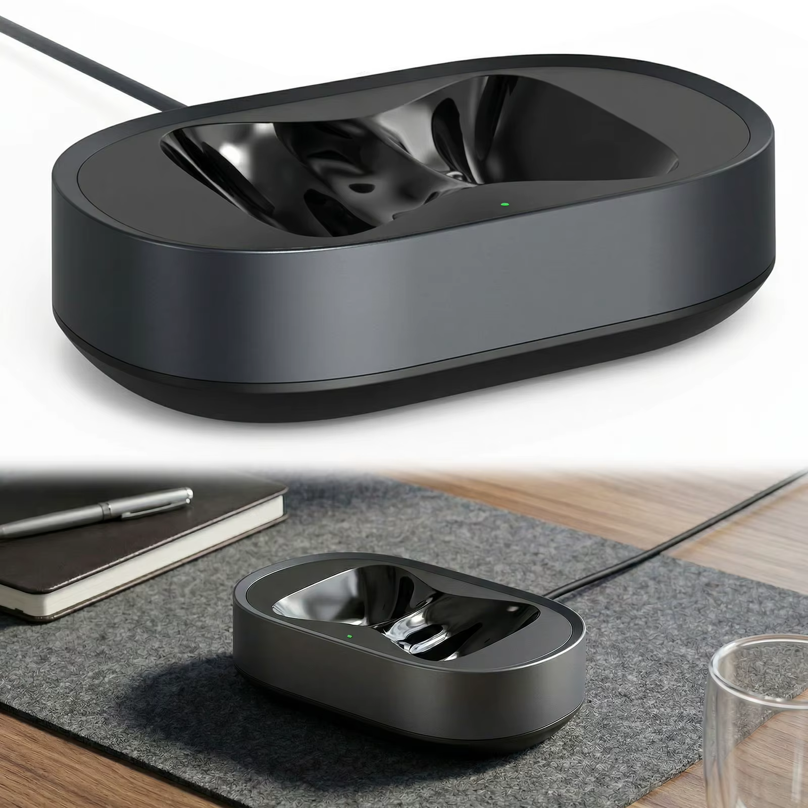Support de charge pour écouteurs compatible avec AirPods Max, station de charge USB-C pour casque avec double connecteur, accessoires pour écouteurs