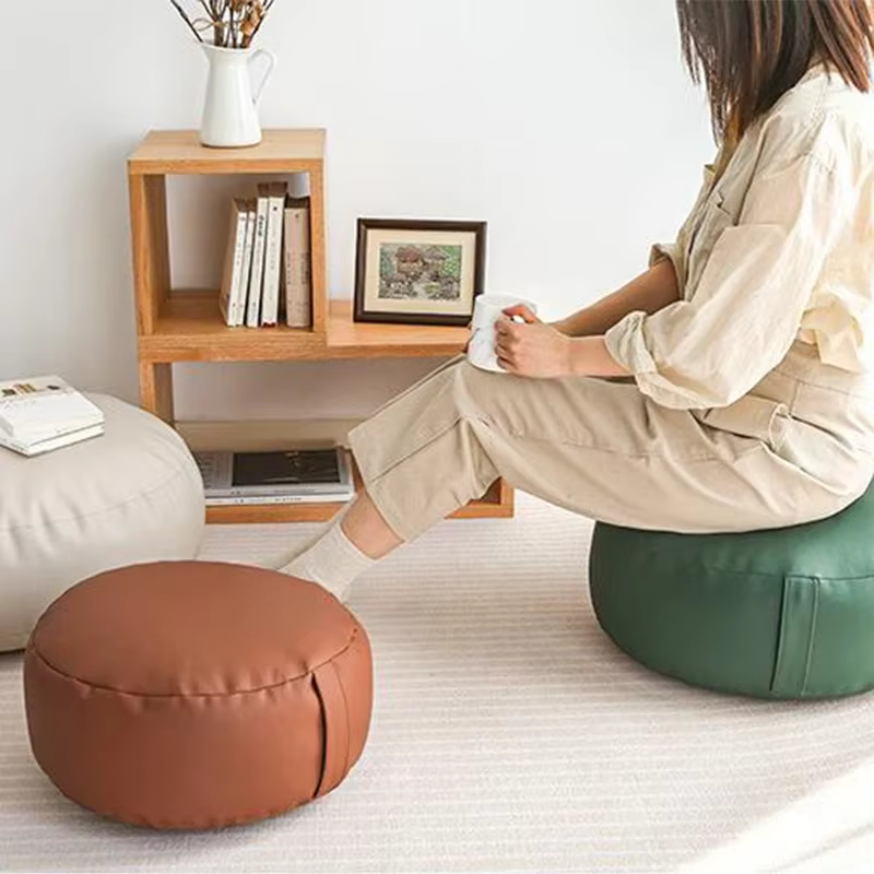 Pouf Ottoman en Faux daim, repose-pieds décoratif doux avec housse amovible, mobilier de salon, chambre à coucher, dortoir et bureau