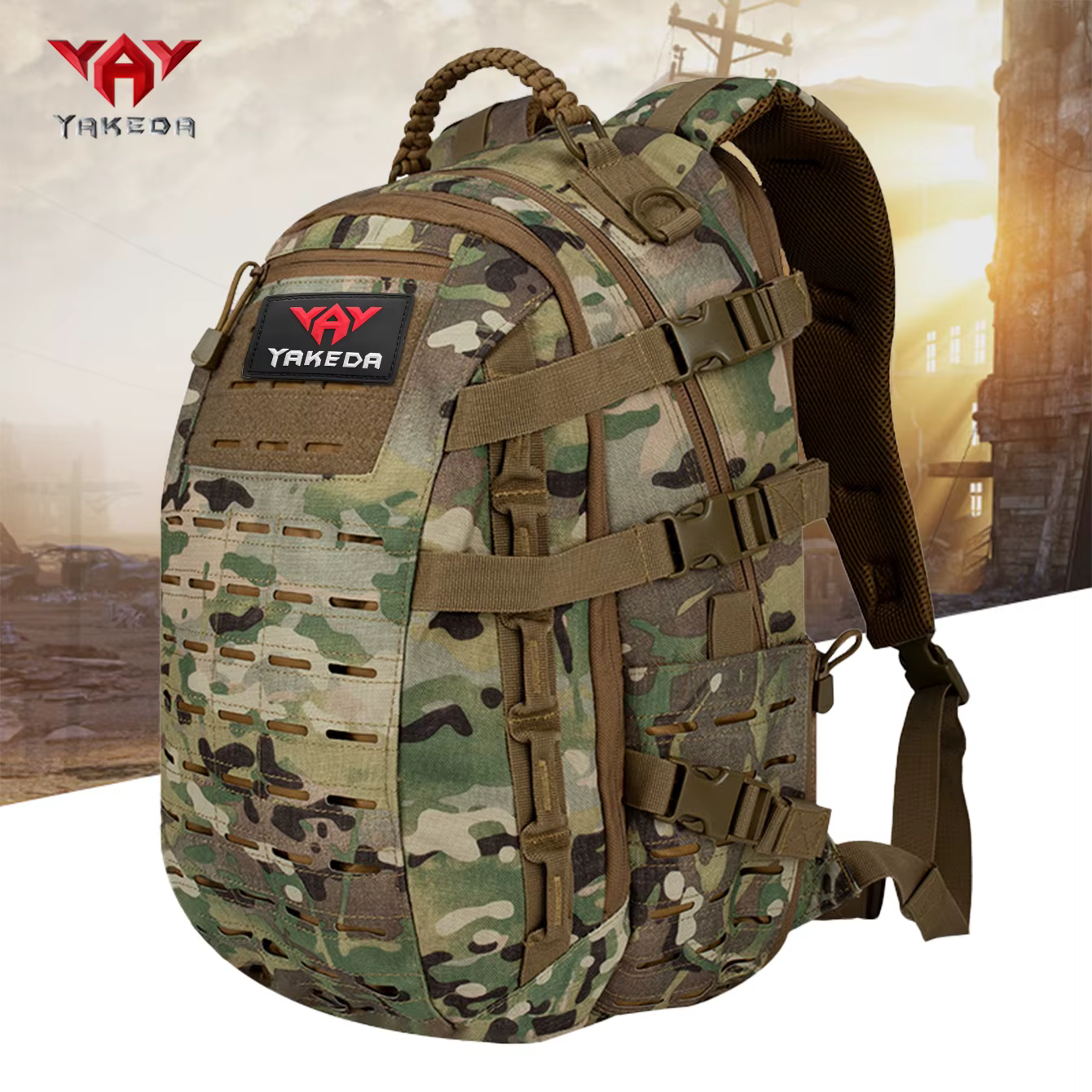 YAKEDA sac à dos extérieur grande capacité avec sangle de taille et de poitrine
